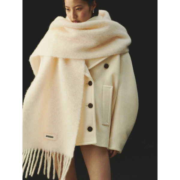 Jacquemus The Carro Scarf in Off-White | Scarves | Coveti