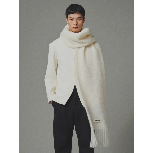 Jacquemus The Carro Scarf in Off-White | Scarves | Coveti
