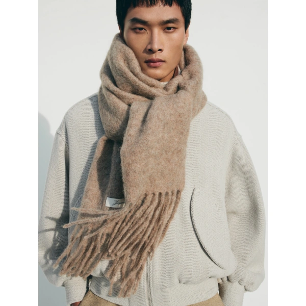 Jacquemus The Carro Scarf in Taupe | Scarves | Coveti