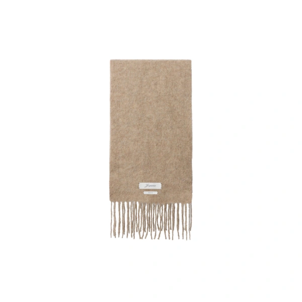 Jacquemus The Carro Scarf in Taupe | Scarves | Coveti