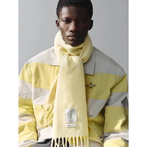 Jacquemus The Cavallo Scarf in Pale Yellow | Scarves | Coveti