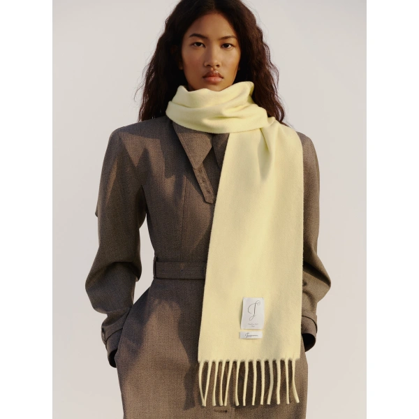 Jacquemus The Cavallo Scarf in Pale Yellow | Scarves | Coveti