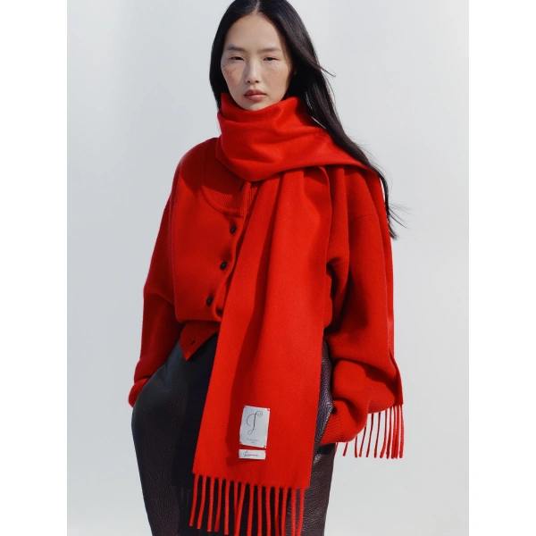 Jacquemus The Cavallo Scarf in Red | Scarves | Coveti