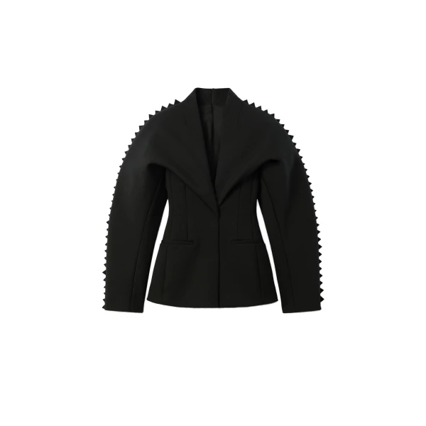 The Chale Jacket in Black Triangles Crest