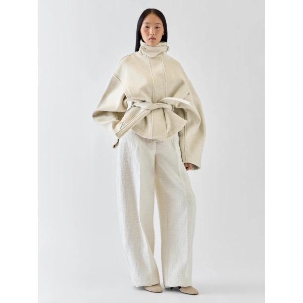 Jacquemus The Ciro Coat in Off-White | Wool Coat | Coveti