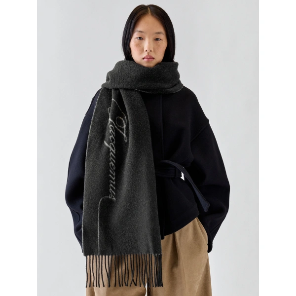 Jacquemus The Citta Scarf in Black | Scarves | Coveti