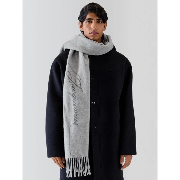 Jacquemus The Citta Scarf in Dark Grey | Scarves | Coveti