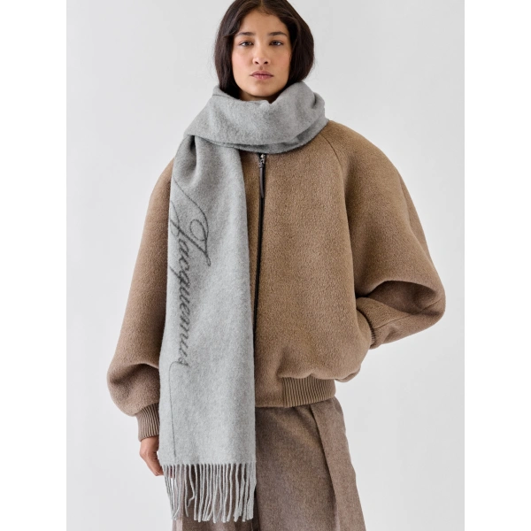 Jacquemus The Citta Scarf in Dark Grey | Scarves | Coveti