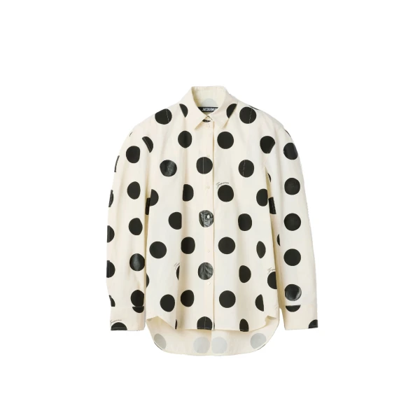 The Citta Shirt in Print Dots Logo Off-White