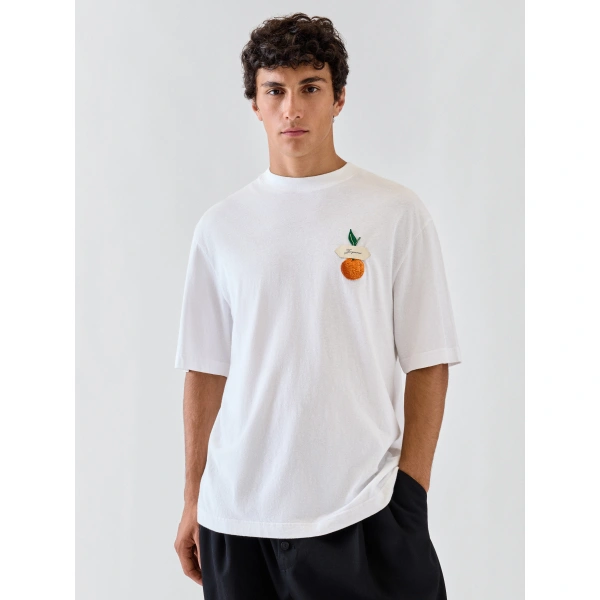 Jacquemus The Clementine T-Shirt in Clementine Patch White | T-shirts | Coveti