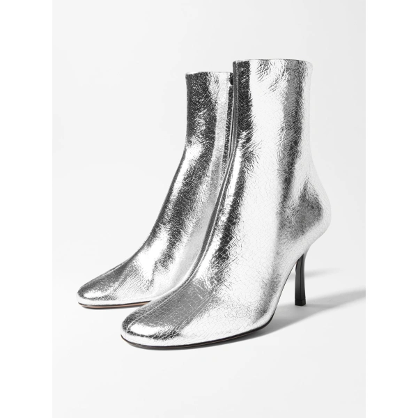 Jacquemus The Collant Ankle Boots in Silver | Ankle Boots | Coveti