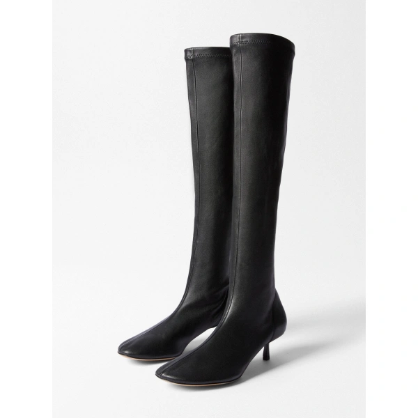 Jacquemus The Collant Boots in Black | Knee-High Boots | Coveti
