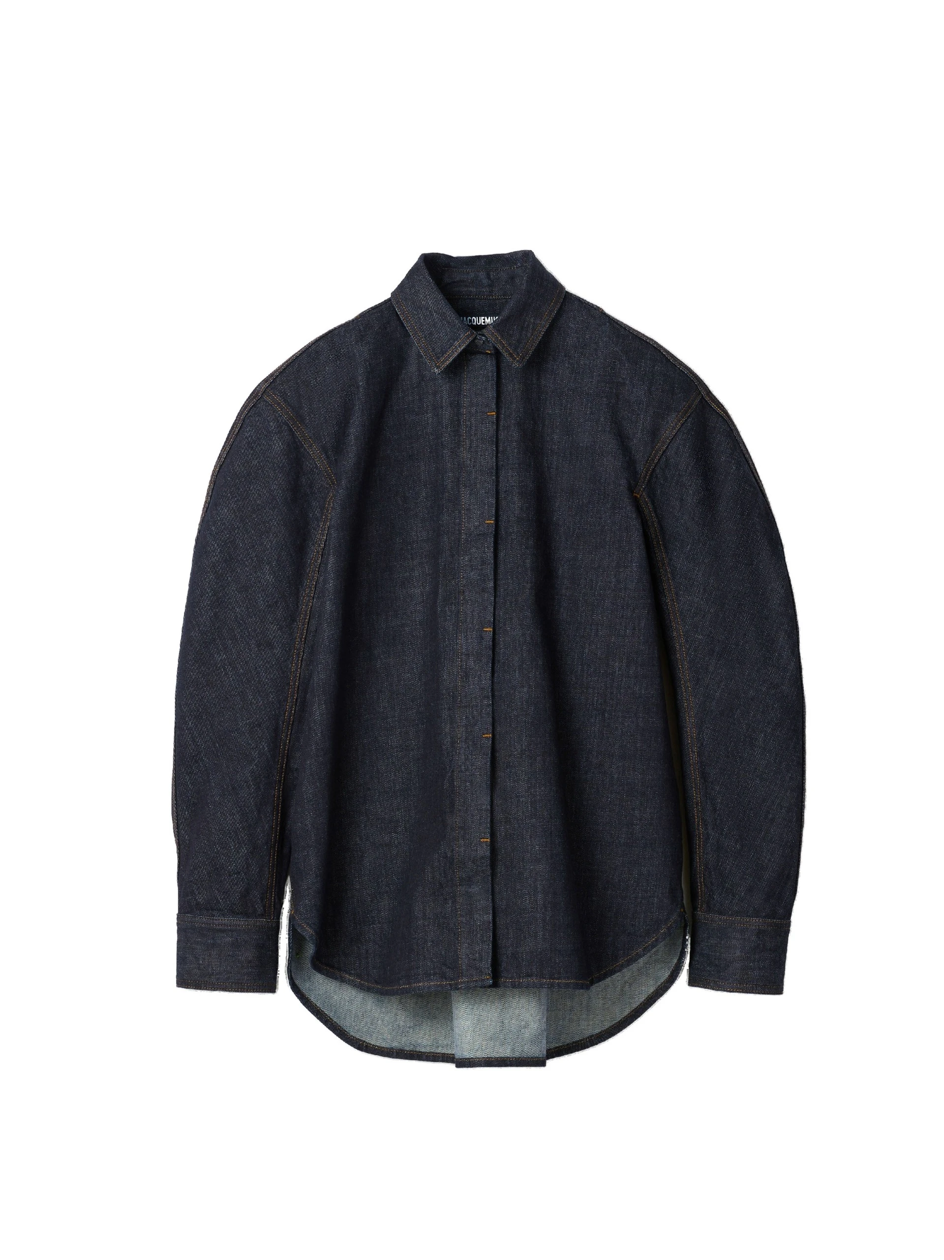 Jacquemus-The-De-Nimes-Citta-Denim-Shirt-in-Dark-Navy-coveti-white Jacquemus De-Nimes Citta Denim Shirt top