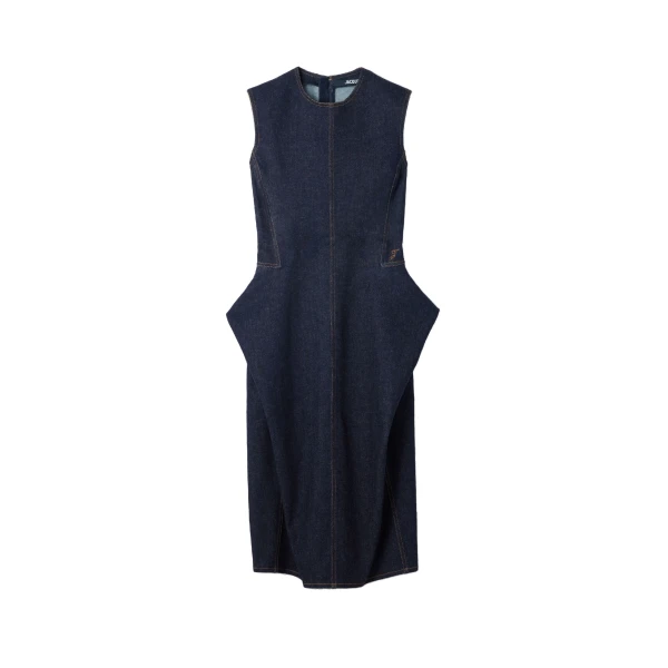 The De-Nimes Cubisto Dress in Dark Navy