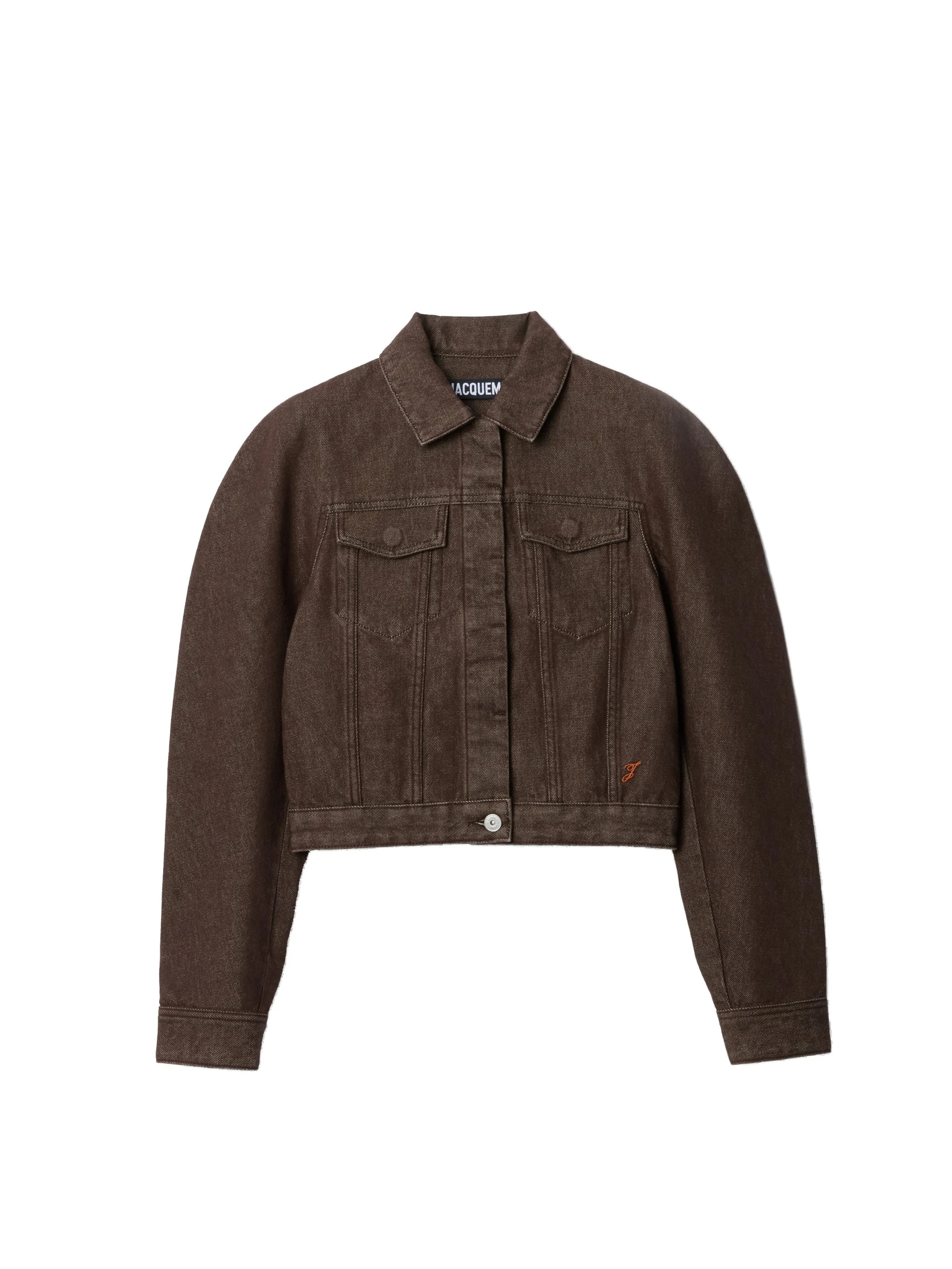 Jacquemus-The-De-Nimes-Ovalo-Denim-Jacket-in-Brown-coveti-white Jacquemus De-Nimes Ovalo Denim Jacket