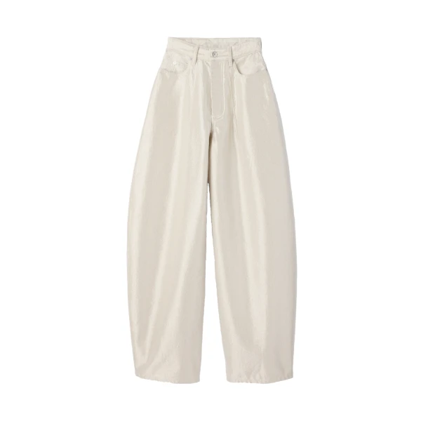 The De-Nimes Ovalo Denim Pants in Off-White and Silver
