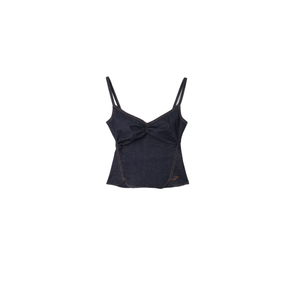 The De-Nimes Pina Denim Top in Dark Navy