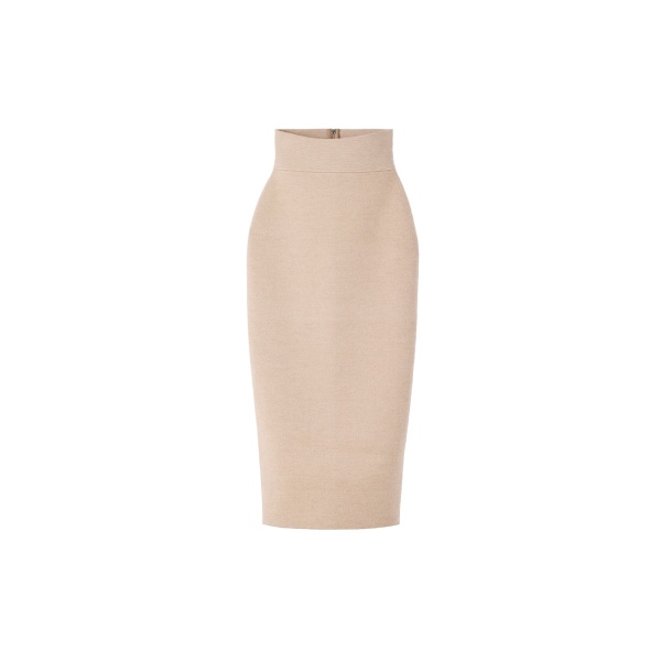 The Doppio Knit Skirt in Multi-Beige