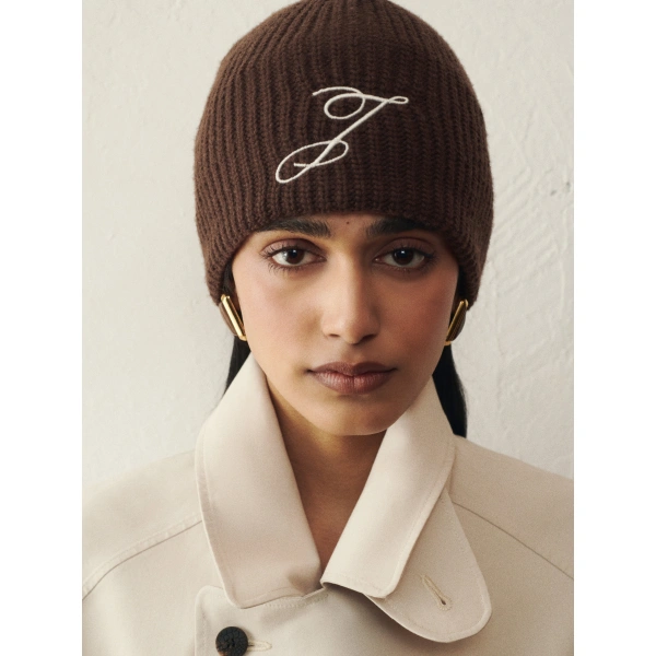 Jacquemus The Espiral Beanie in Dark Brown | Beanies | Coveti