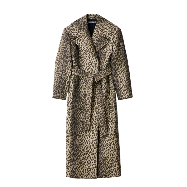 The Fernando Coat in Leopard Beige and Black