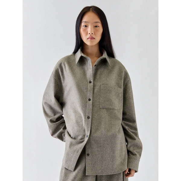 Jacquemus The Flanelle Shirt in Beige | Shirts | Coveti