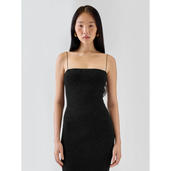 Jacquemus The Giraffe Bustier Dress in Black | Dresses | Coveti