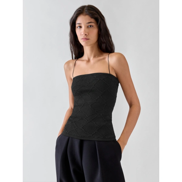 Jacquemus The Giraffe Bustier in Black | Tops | Coveti