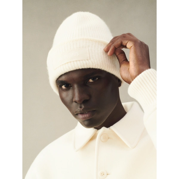 Jacquemus The Gros Grain Beanie in Off-White | Beanies | Coveti