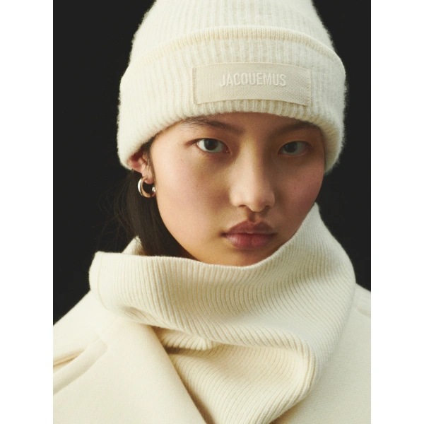 Jacquemus The Gros Grain Beanie in Off-White | Beanies | Coveti