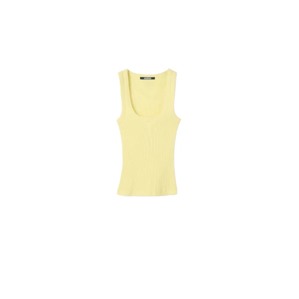 The Gros Grain Tank Top in Pale Yellow