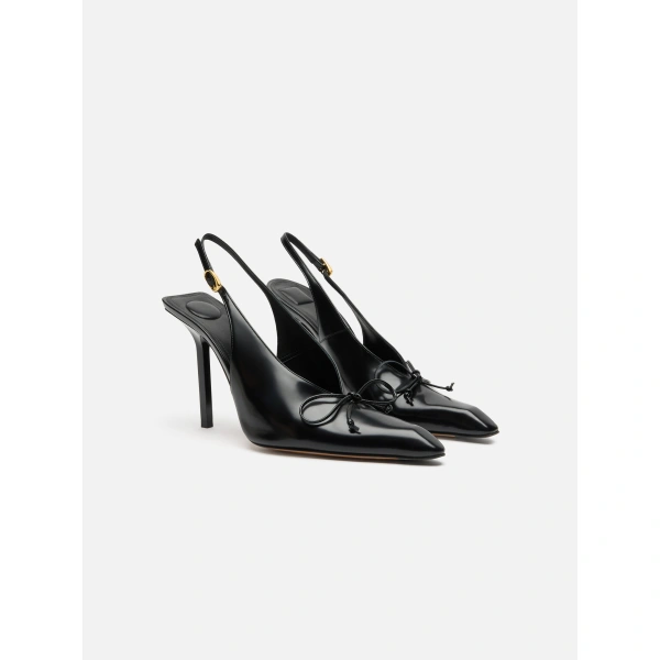 Jacquemus The High Cubisto Slingbacks in Black | Slingbacks | Coveti