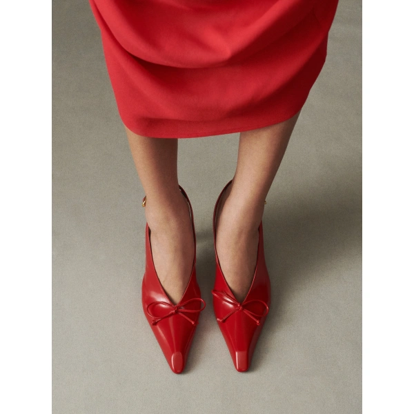 Jacquemus The High Cubisto Slingbacks in Red | Slingbacks | Coveti