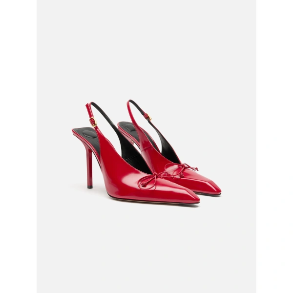 Jacquemus The High Cubisto Slingbacks in Red | Slingbacks | Coveti
