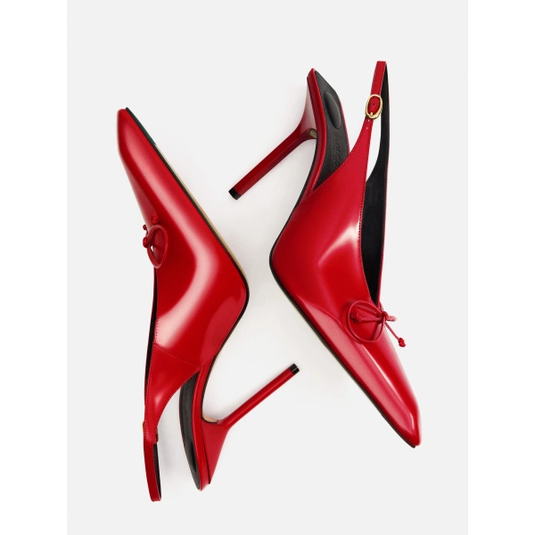 Jacquemus The High Cubisto Slingbacks in Red | Slingbacks | Coveti