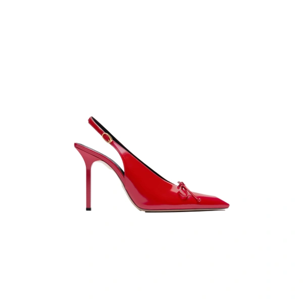 Jacquemus The High Cubisto Slingbacks in Red | Slingbacks | Coveti
