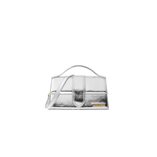 Jacquemus The Large Bambino Bag in Silver | Shoulder & Crossbody Bags | Coveti