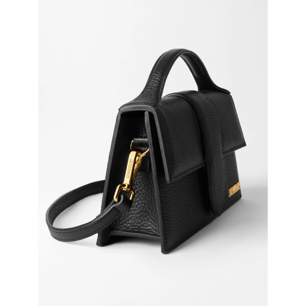 Jacquemus The Large Bambino Grained Bag in Black | Shoulder & Crossbody Bags | Coveti