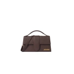 Jacquemus The Large Bambino Grained Bag in Dark Brown | Shoulder & Crossbody Bags | Coveti