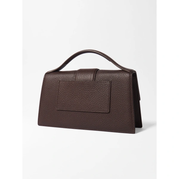 Jacquemus The Large Bambino Grained Bag in Dark Brown | Shoulder & Crossbody Bags | Coveti