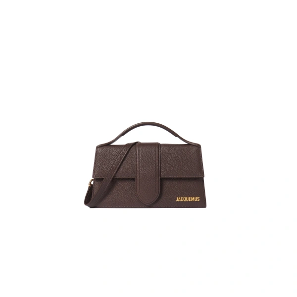 The Large Bambino Grained Bag in Dark Brown