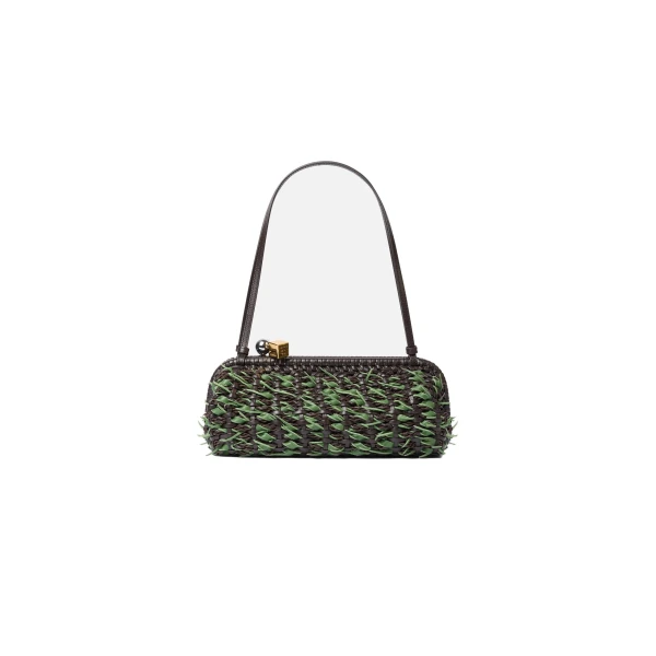 The Large Salon Clutch in Brown and Green Rosemary