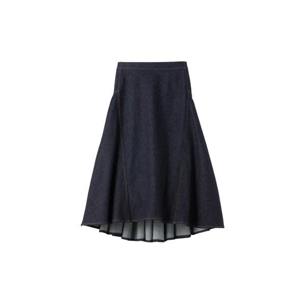 The Lavoir De-Nimes Denim Skirt in Dark Navy