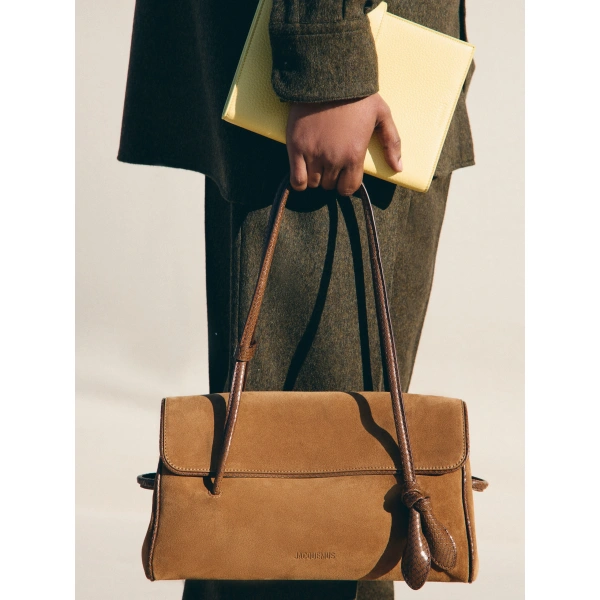 Jacquemus The Long Turismo Bag in Brown and Brown | Shoulder & Crossbody Bags | Coveti
