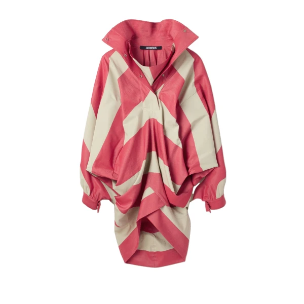 The Losange Anorak in Maxi Stripe Red and Beige
