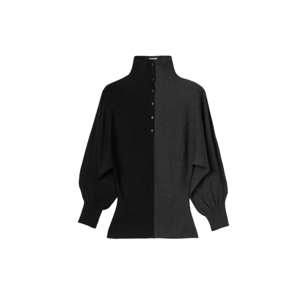 The Losange Knit Polo in Multi-Black