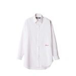 Jacquemus The Man's Shirt in Stripe Pink and White | Shirts | Coveti