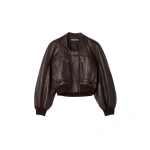 Jacquemus The Motore Jacket in Dark Brown | Leather Jackets | Coveti