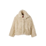 Jacquemus The Mouton Peacoat in Off-White | Leather Coats | Coveti