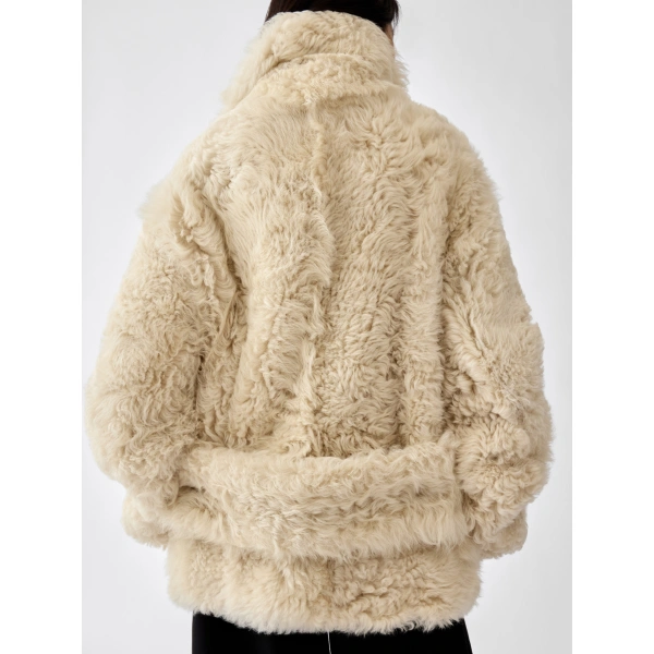 Jacquemus The Mouton Peacoat in Off-White | Leather Coats | Coveti