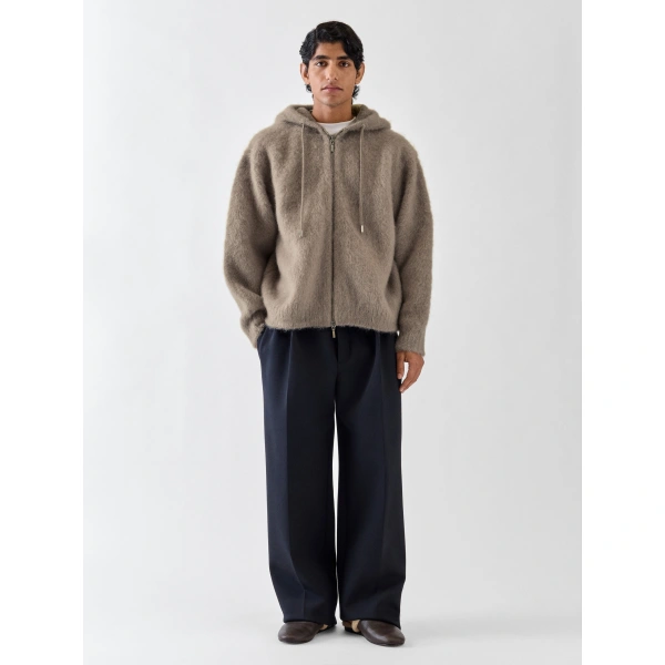 Jacquemus The Nuvola Zipped Cardigan in Light Taupe | Cardigan | Coveti